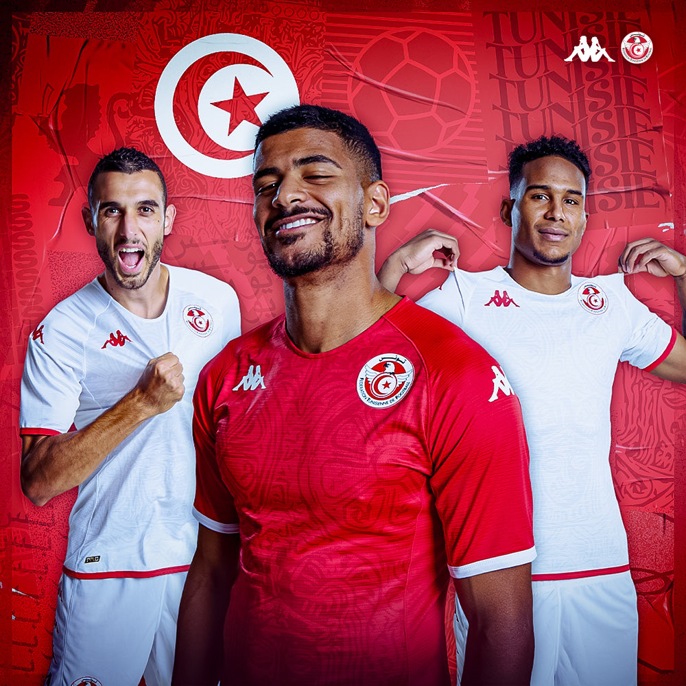 KAPPA DEVOILE 2 NOUVEAUX MAILLOTS DE LA TUNISIE POUR LA COUPE DU MONDE 2022 AU QATAR