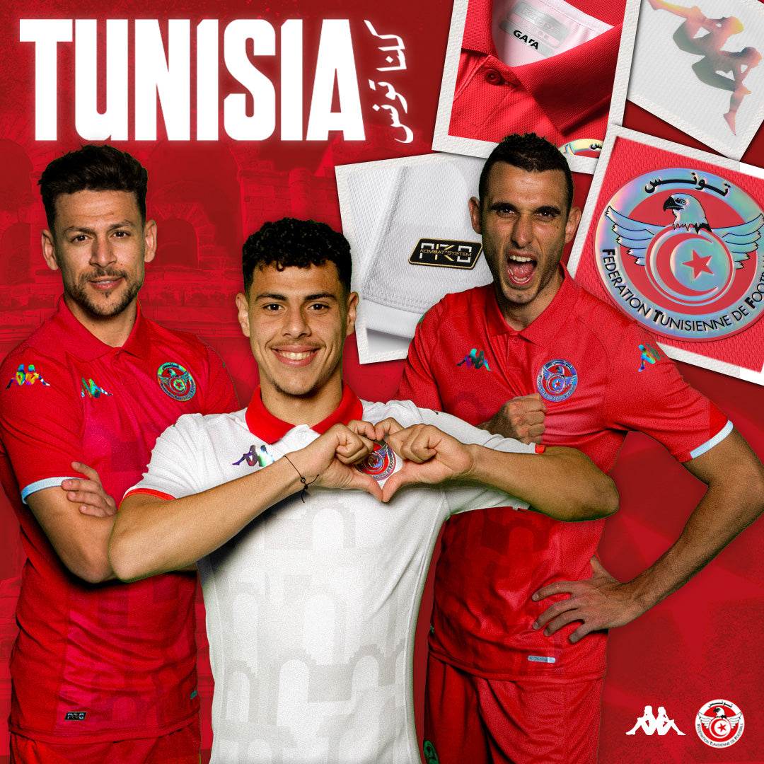 KAPPA DEVOILE LES MAILLOTS DOMICILE ET EXTERIEUR DE LA TUNISIE POUR LA CAN 2024