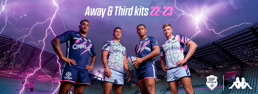 LE STADE FRANÇAIS PARIS DÉVOILE SES MAILLOTS AWAY & THIRD KOMBAT™ PRO POUR LA SAISON 2022-2023 !