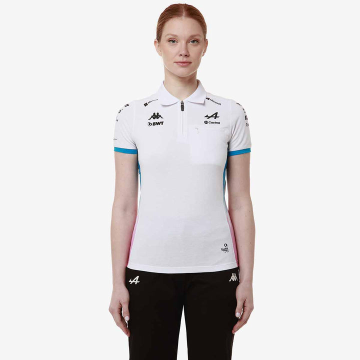 Polo Adraw BWT Alpine F1 Team 2024 Blanc Femme