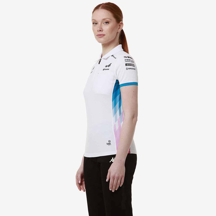 Polo Adraw BWT Alpine F1 Team 2024 Blanc Femme