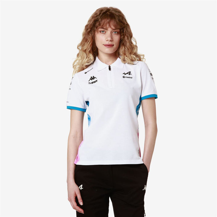 Polo Adrew BWT Alpine F1 Team 2024 Blanc Femme