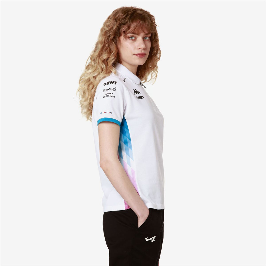 Polo Adrew BWT Alpine F1 Team 2024 Blanc Femme