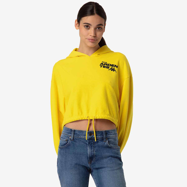 Hoodie Loscos Les Ardentes x Kappa Jaune Femme