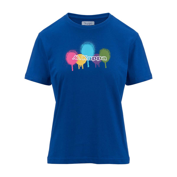 T-shirt Logo Fualla Bleu Femme